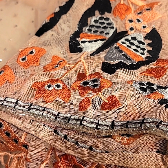 🍒NWT🍒 FROCK & FRILL EMBELLISHED BLUSH DRESS - Picture 6 of 6